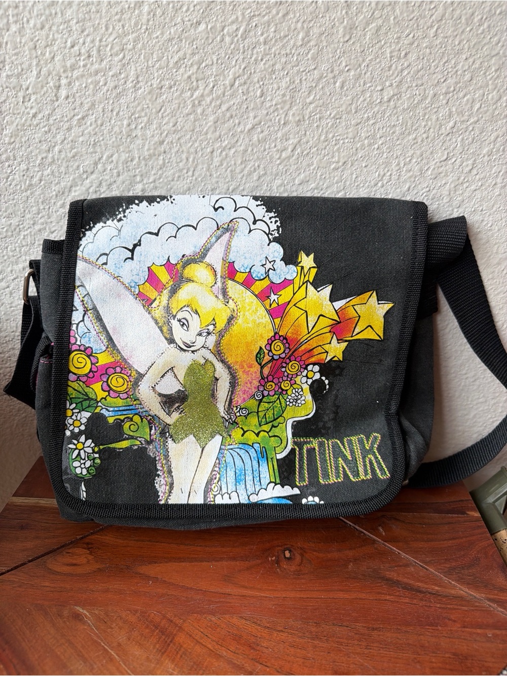 Disney Tinkerbell Grey FAB Starpoint black messenger bag